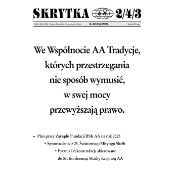 Skrytka 2/4/3 – biuletyn informacyjny BSK AA w Polsce [wydanie papierowe] *dostępne numery archiwalne