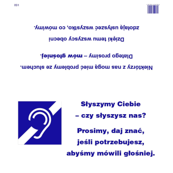 Druk informacyjny z komunikatem dla osób słabosłyszących