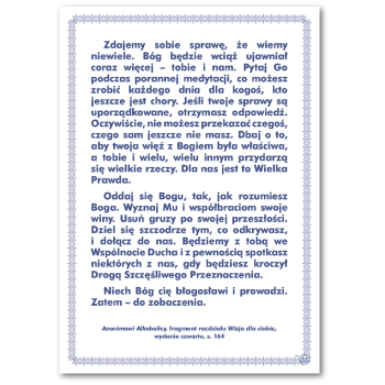 Cytat Anonimowi Alkoholicy, wyd. IV, s. 164 - A4/karton